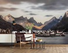 3D Mountain Town Lake Self-adhesive Removeable Wallpaper Wall Mural