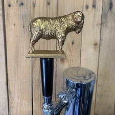 Rams Beer Keg Tap Handle Vtg Metal Trophy Tarheels Mascot Truck NCAA Football