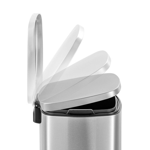 13.2 Gal Step On Trash Can W/ Soft Close Lid Rectangular Kitchen Stainless Steel - Picture 2 of 9