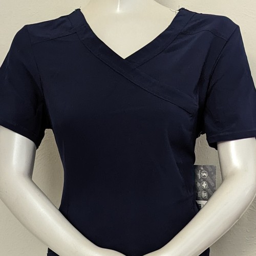 Scrubstar Womens Blue Stretch V-Neck Scrub Top Size Small NWT - Picture 3 of 3