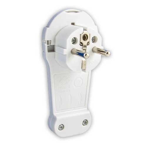 Schukostecker Flach Winkelstecker 230V Stromstecker Flachstecker Weiß Schwarz - Bild 3 von 15