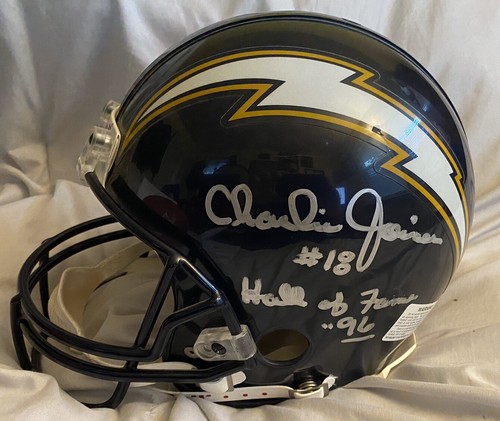 CHARLIE JOINER Signed F/S Authentic Helmet HOF 96 Inscription San Diego Chargers