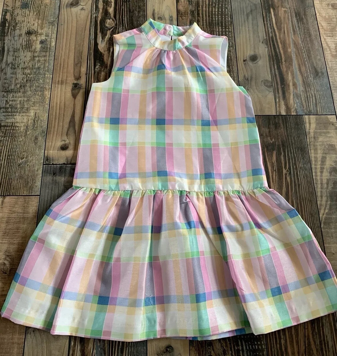 NWT GYMBOREE Girls Pink Blue Purple Yellow Plaid Dressy Easter DRESS Size 4