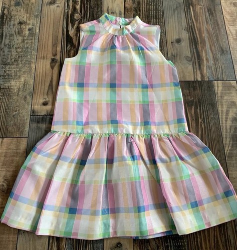 NWT GYMBOREE Girls Pink Blue Purple Yellow Plaid Dressy Easter DRESS Size 4 - Picture 1 of 3