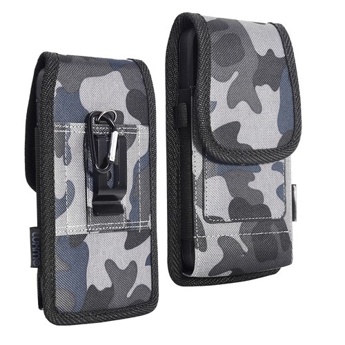 Universal Vertikal Grau Camouflage Holster mit Dual Karten Slot, Gürtelclip Etui 6,3 Zoll - Bild 3 von 8