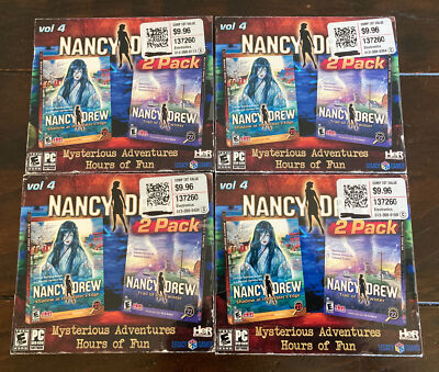Lot of 4 Nancy Drew TRAIL OF THE TWISTER AND SHADOW AT THE WATER'S EDGE PC GAME 