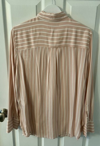Banana Republic Parker Tunic Striped Blouse w/ Buttons in Pink, Size Large - Picture 4 of 5
