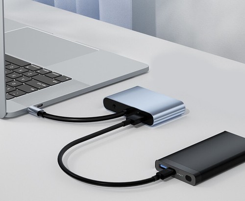 Type C to HDMI VGA 3.5mm Earphone USB3.0 PD87W 5in1 Docking Station Hub Adapter - Picture 10 of 10