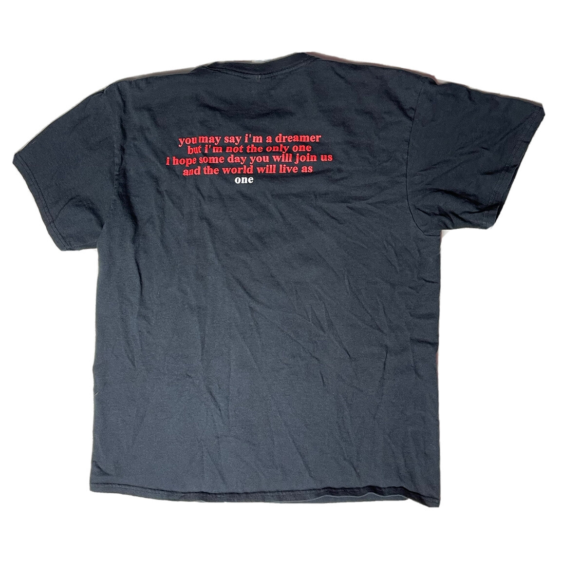 John Lennon Tシャツ 黒 カラフルロゴ ビンテージ John Lennon New York City T Shirt Licensed Beatles Beautiful