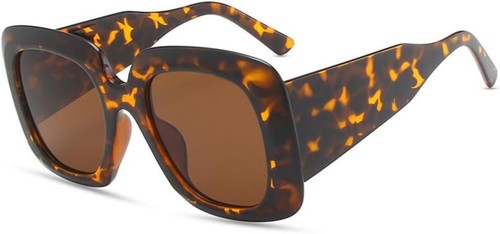 Fashion Oversized Square Women Sunglasses Retro Leopard Wide Legs Eyewear Shades - Picture 24 of 28