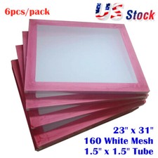Screens Frame 23" x 31" 160 White Mesh 6pcs Silk Screen Printing Screens