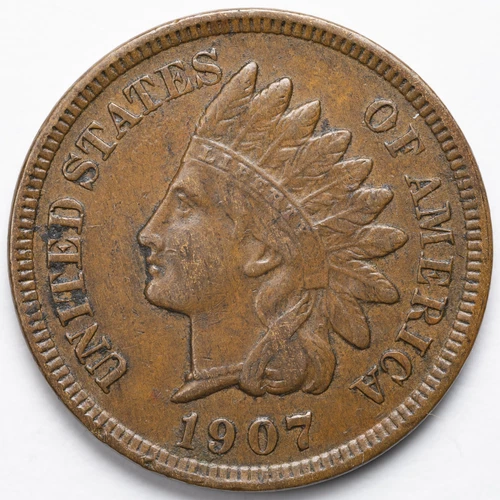 1907 Extremely Fine (XF) Indian Head Penny Cent g