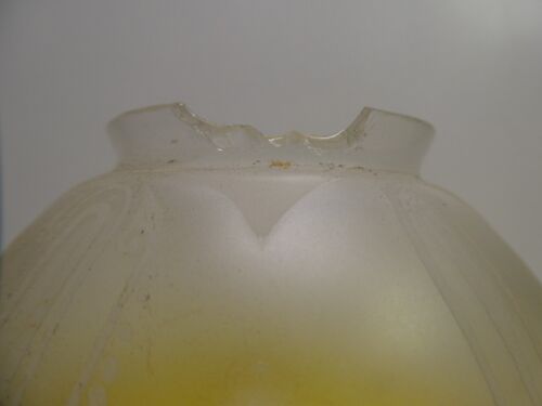 YELLOW ETCHED GLASS ANTIQUE LANTERN LAMP SHADE PENDANT LIGHT - Bild 4 von 14