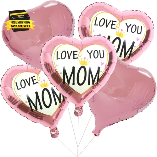 Mother'S Day Balloons Mother'S Day Party Decorations Rose Gold Pink Heart Balloo