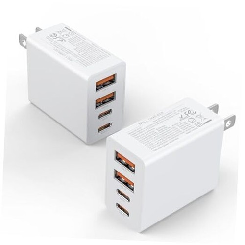 2Pack USB C Charger Block, 40W Fast USB C Wall Charger 4-Port PD Power Adapter - 第 1/8 張圖片
