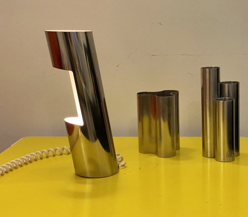LAMPE VINTAGE 1970 CYLINDRE INCLINÉ SPACE AGE 70s - Imagen 5 de 7