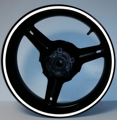 BLACK REFLECTIVE MOTORCYCLE RIM STRIPES WHEEL DECALS TAPE STICKERS 1" up to 19" - Picture 7 of 10