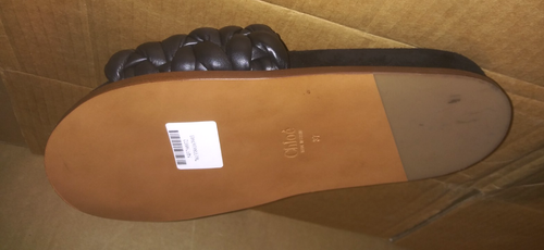 Chloe KACEY Black Leather Open Toe Slip On Slide Sandals (LEFT SINGLE SHOE ONLY) - Picture 5 of 5