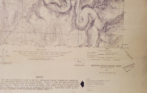 Boston Coulee School Quadrangle Montana 7.5 Minute Series 1971 Vintage USGS Map - Picture 8 of 8