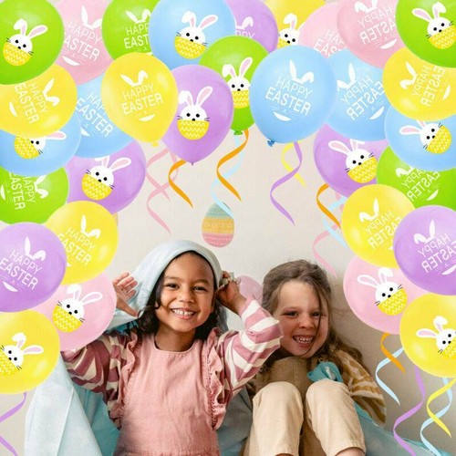 10Pcs Kids Birthday Rabbit Latex Balloons Happy Easter Party Decoration - Picture 8 of 20