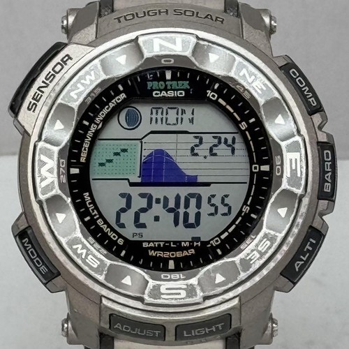 Casio Pro Trek Digital Watch PRW-2500T-7JF Titanium Solar Triple Sensor Silver