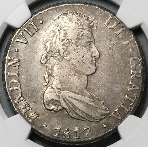 1817 NGC XF 45 Bolivia Ferdinand VII 8 Reales Spain Colonial Coin (22030903C) - Picture 1 of 6