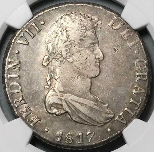 1817 NGC XF 45 Bolivia Ferdinand VII 8 Reales Spain Colonial Coin (22030903C)