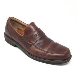 Men-039-s-Ecco-Loafers-Dress-Shoes-Size-47-EU-13-13-5-Brown-Leather-Shock-Point-J10