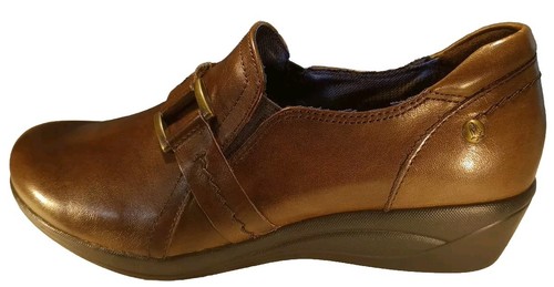 HUSH PUPPIES Women's 6.5M Leather Slip-on Loafers Brown New With Box - Picture 6 of 10
