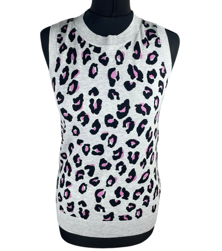 Next Leopard Print Vest Jumper Sleeveless Women’s UK Size 8 - Picture 5 of 7