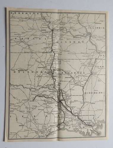 Kansas City Southern Lines Employee Time Table Terminal North Divs AR W Rwy map - Picture 2 of 3