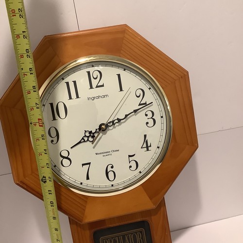 Ingraham Regulator Westminister Chime Wall Clock NO PENDULUM - Picture 7 of 7