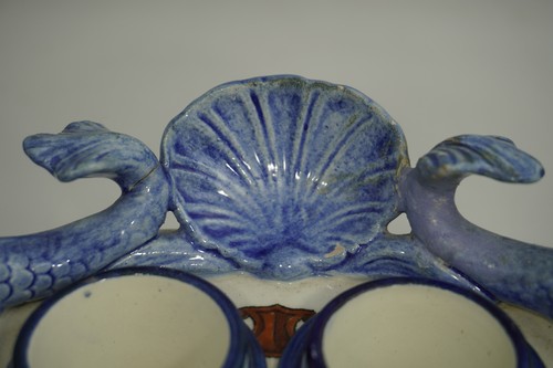1870 Antique Gien French Victorian Porcelain Faience Inkwell - Picture 3 of 8