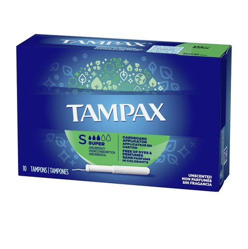Tampax Cardboard Applicator 10 Tampons, Super, Absorbency - Picture 2 of 7