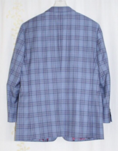 Indochino blau kariert 2 Teiler Wollanzug gepunktet gefüttert Herren Sakko 45 Hose 37" - Bild 3 von 18
