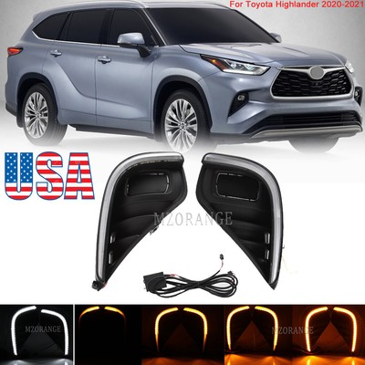 MOFANS LED Daytime Running Light DRL Fit For Compatible With Highlander 2020 2021 Fog Lamp with Turn Signal MOFANS LED Daytime Running Light DRL Fit For Compatible With Highlander 2020 2021 Fog Lamp with Turn Signal