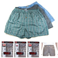 3 Mens Knocker Boxer Trunk Plaid Shorts Underwear Lot Cotton Briefs ALL SIZES