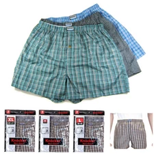 3 Mens Knocker Boxer Trunk Plaid Shorts Underwear Lot Cotton Briefs ALL SIZES