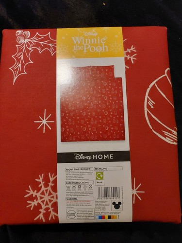 Disney Christmas WINNIE THE POOH Double Size Reversible  Duvet Cover Set  NEW - Picture 2 of 3