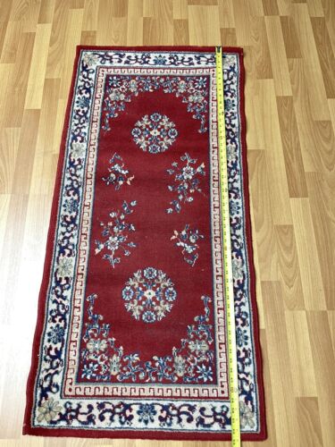 Handgefertigter gewebter burgunderischer orientalischer Woll-Herz-Teppich rechteckiger Teppich Blumenmuster 53X26 - Bild 2 von 6