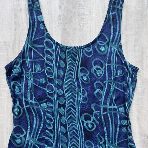 All That Jazz Womans Dress Blue GreenSize 7 Geometric Y2K 90s Vintage - Picture 2 of 5