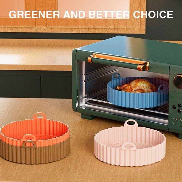 1 pc Silicone Baking Basket Tray Pot Pan Air Fryer UK Reusable Accessories E3S2 1 pc Silicone Baking Basket Tray Pot Pan Air Fryer UK Reusable Accessories E3S2