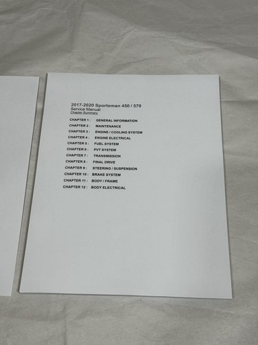3 Hole Official Service Shop Repair Manual 2017-2020 Polaris Sportsman 450 570 - Bild 2 von 3