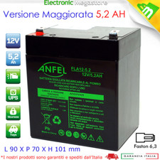 BATTERIA 12V 4.5AH VERSIONE PLUS PIOMBO GEL AGM BICICLETTE 5A AGM 4.5A 4AH