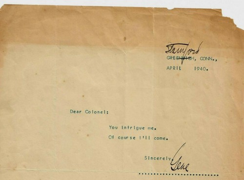 RARE! “Heavyweight Champion" Gene Tunney Hand Signed 8.5X6.5 Page COA - 第 1/3 張圖片