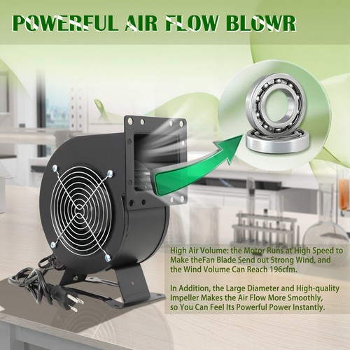 Außen Holzofen Kessel Gebläse 110V 120W Rundflansch Gebläse Ventilator 2600r/min - Bild 5 von 12