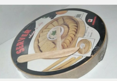 Pomerantz Massivholz Chip und Dip Set mit Keramikschale Made in Thailand GoodWood - Bild 12 von 12