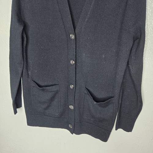 Madewell Merino Wool Boyfriend Cardigan Black Relaxed Fit Sz XS NEW Preppy - Picture 3 of 11