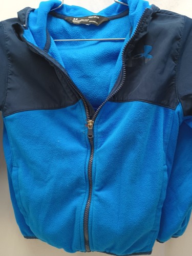 Under Armour Jacket YSM Blue Youth Kids Loose Full Zip Hoodie Two Tone - Picture 3 of 13