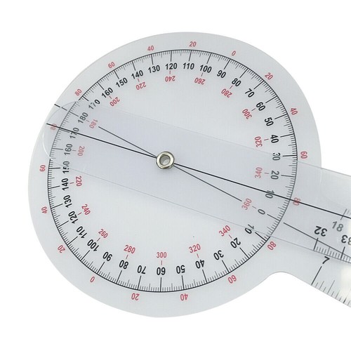 Physio Goniometer Angle Protractor Inches Ruler Joint Bend Measure Medical Clear - Picture 4 of 9